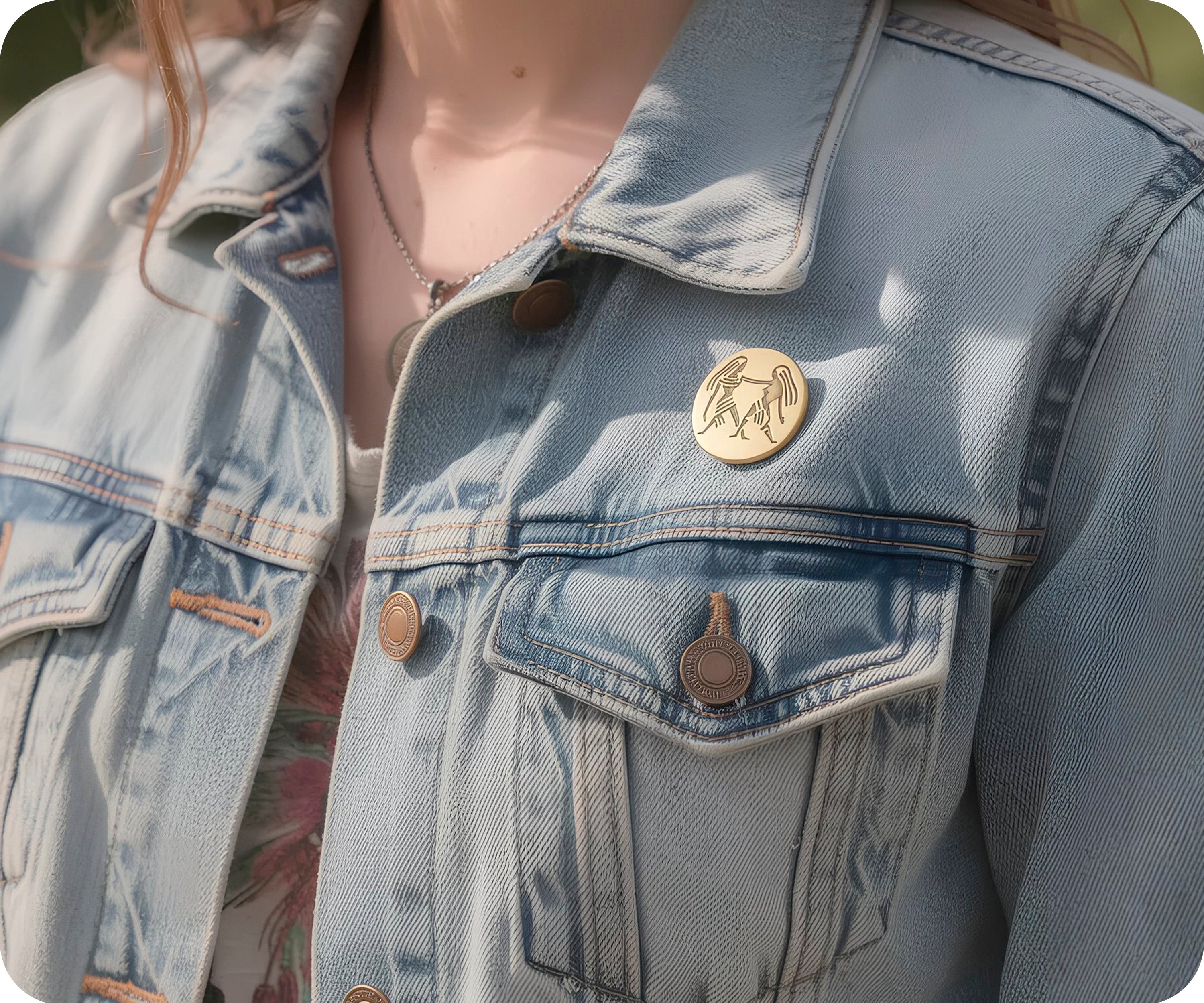 Gemini Zodiac Sign Pin Badge