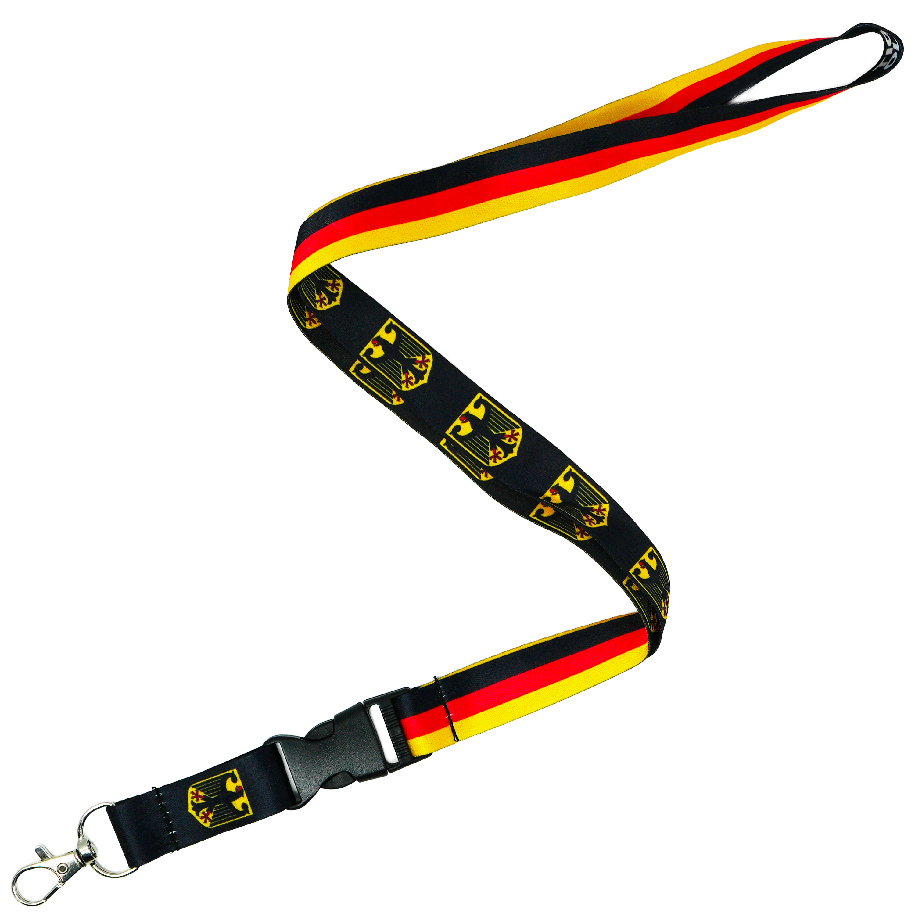 Germany Flag Lanyard – Black, Red & Gold Tricolour with Bundesadler Eagle Emblem Main image