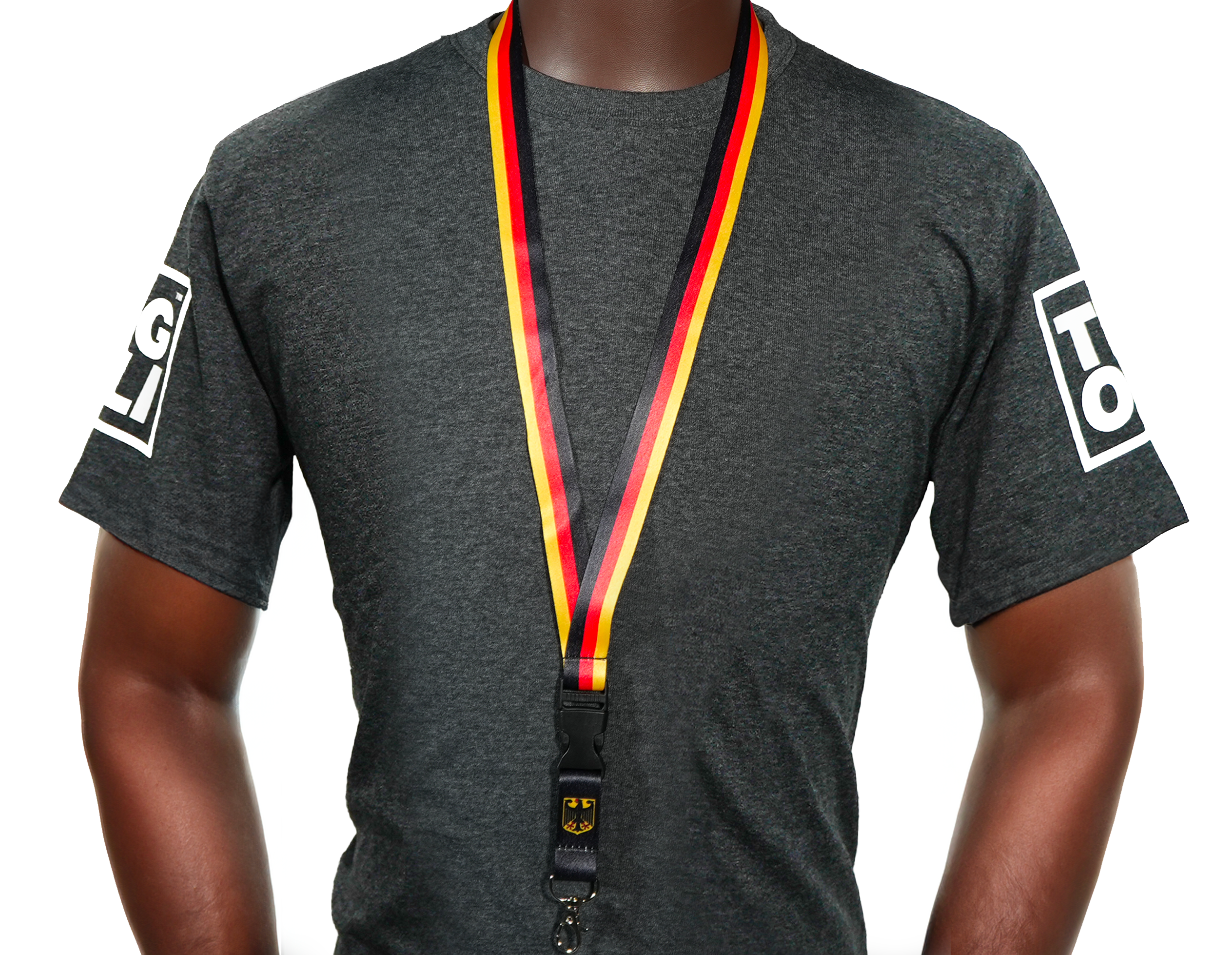 Germany Flag Lanyard – Black, Red & Gold Tricolour with Bundesadler Eagle Emblem Secondary image