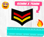 Corporal Yellow Red Germany Rank Army Iron On Patch (6 x 7.5cm)