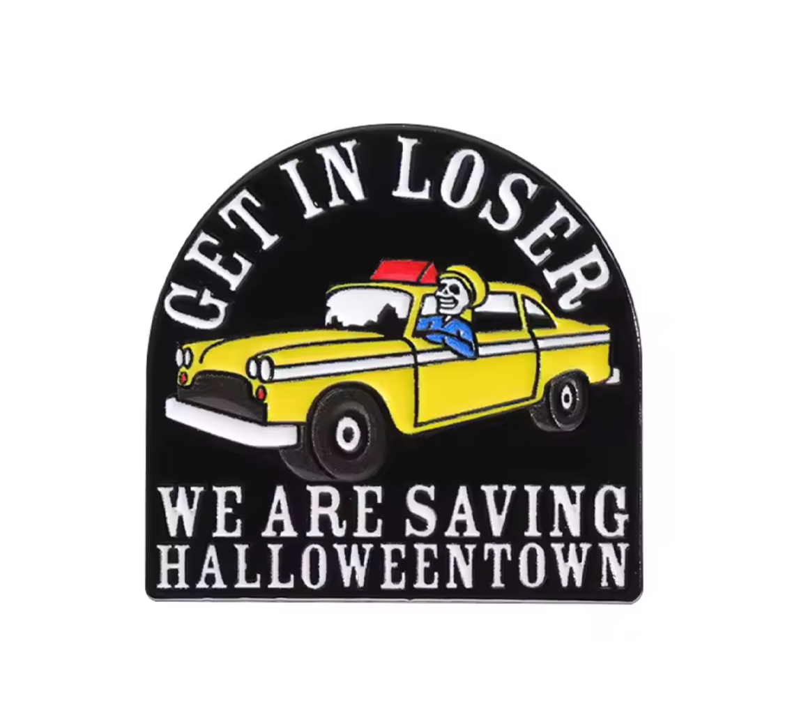 Inicia, perdedor, vamos a salvar la Ciudad de Halloween. Insignia de pin Imagen principal del producto