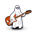 Ghost Playing Guitar Pin Badge
