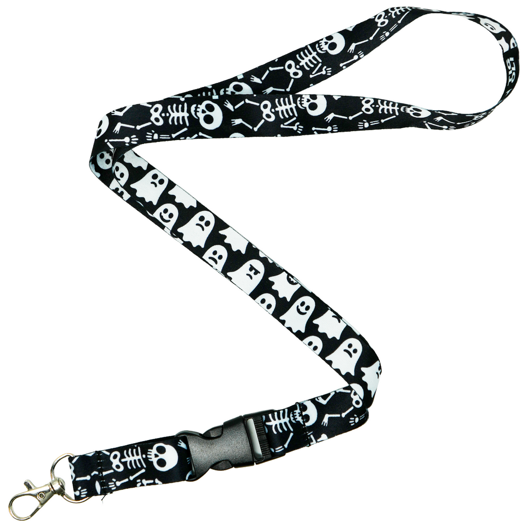 Skeleton & Ghosts Halloween Spooky Lanyard