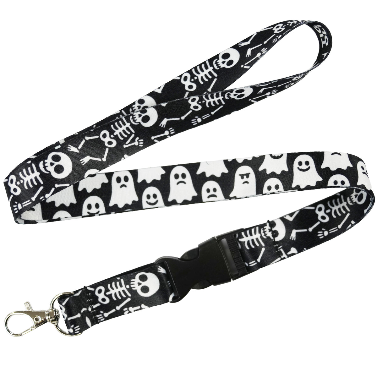Skeleton & Ghosts Halloween Spooky Lanyard Main image