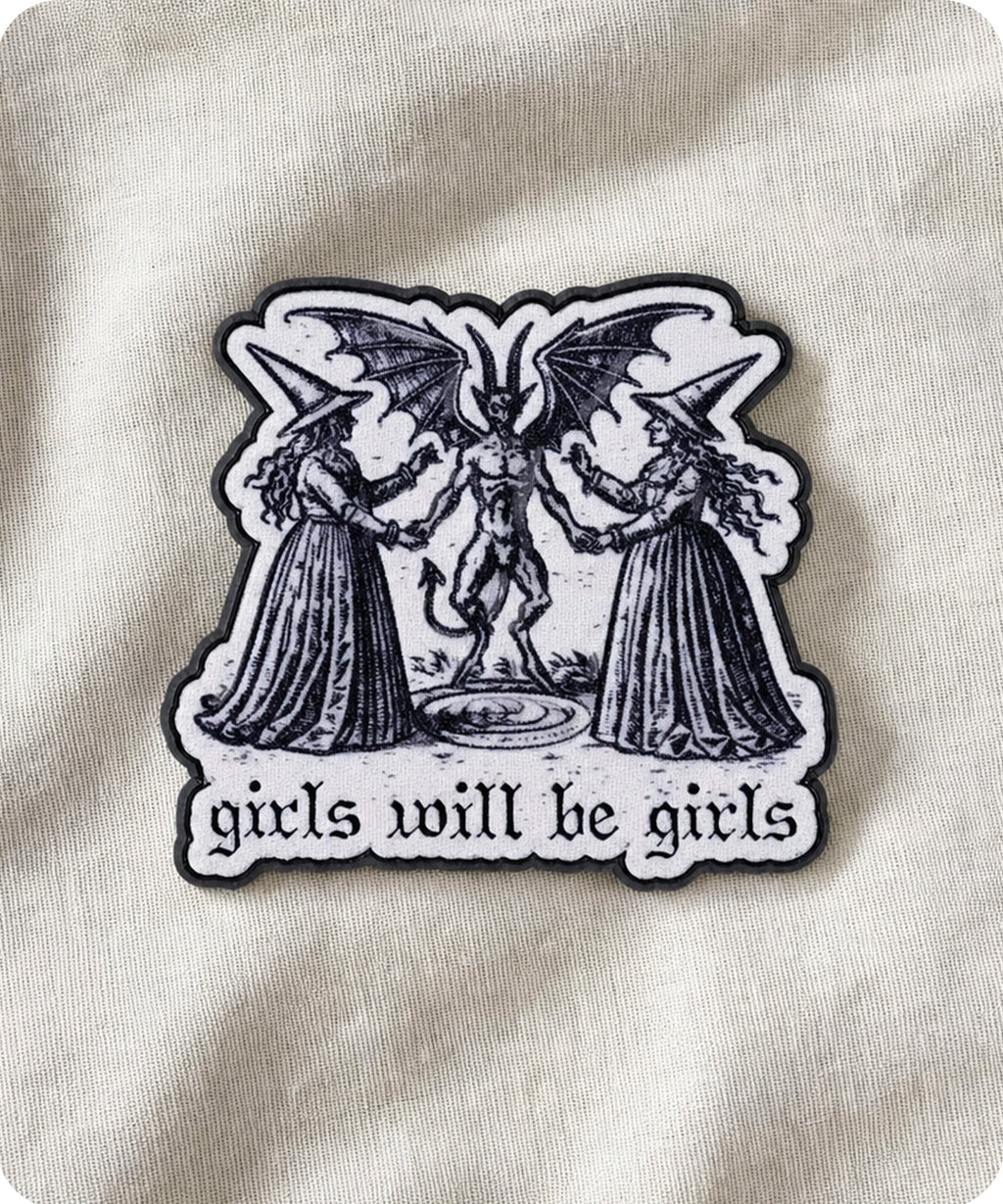 Girls Will Be Ghouls Enamel Lapel Pin Badge