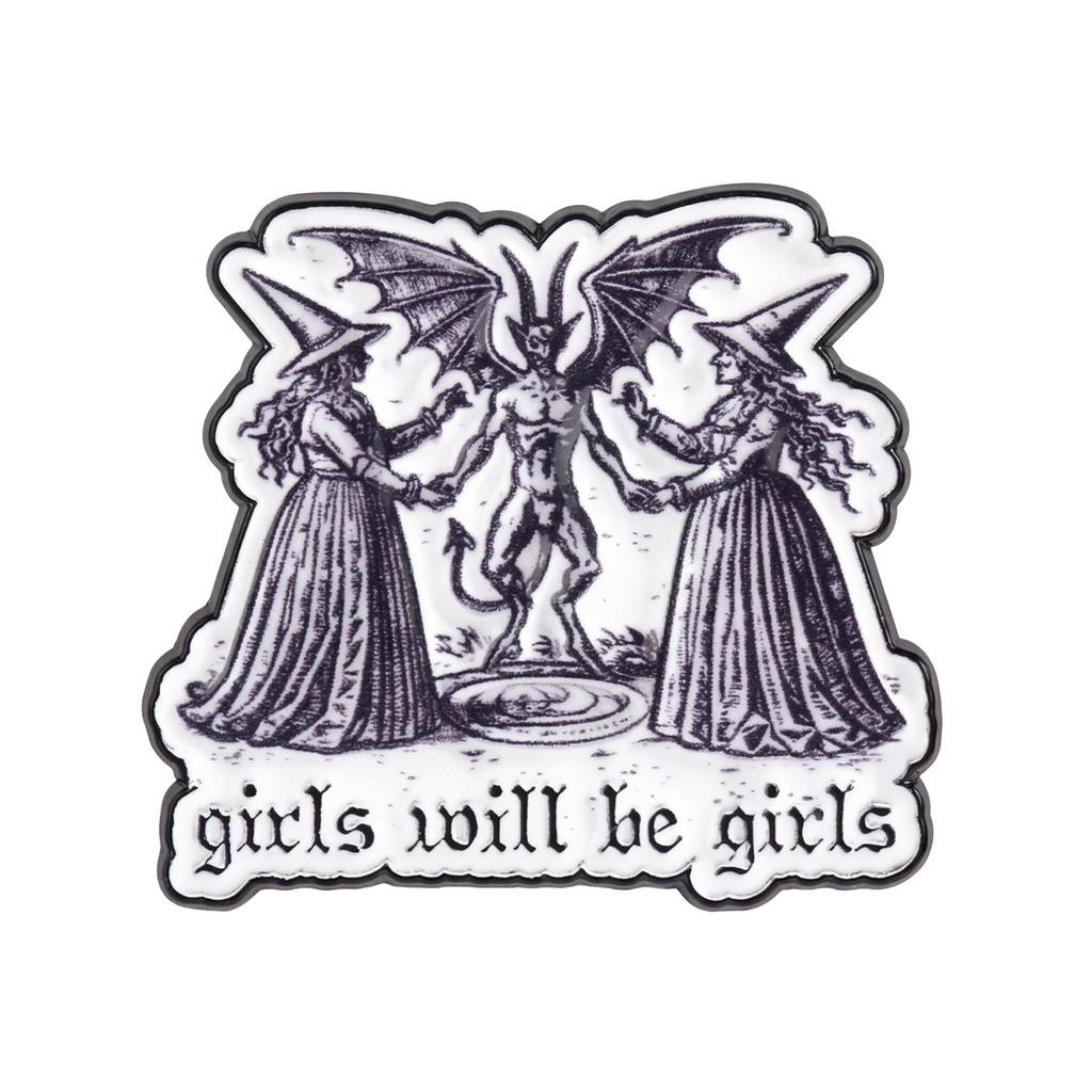 Girls Will Be Ghouls Enamel Lapel Pin Badge