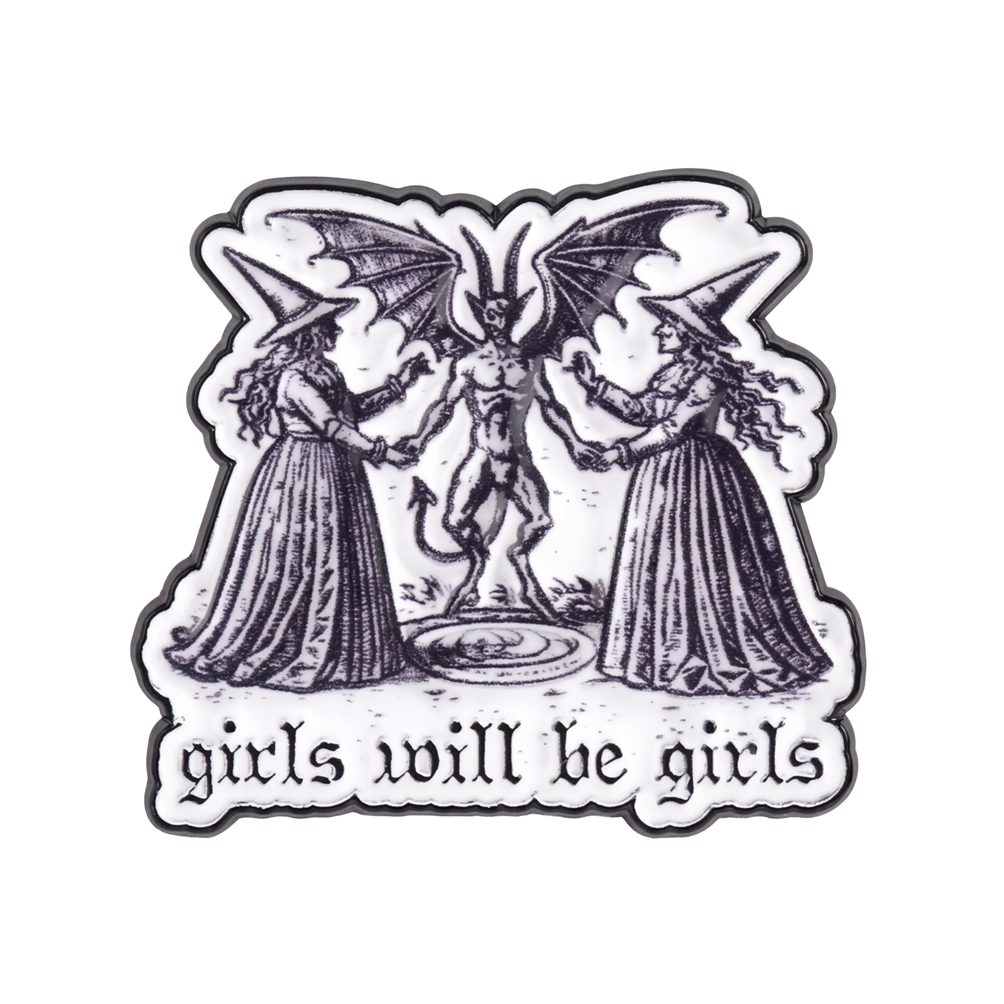 Girls Will Be Ghouls Enamel Lapel Pin Badge