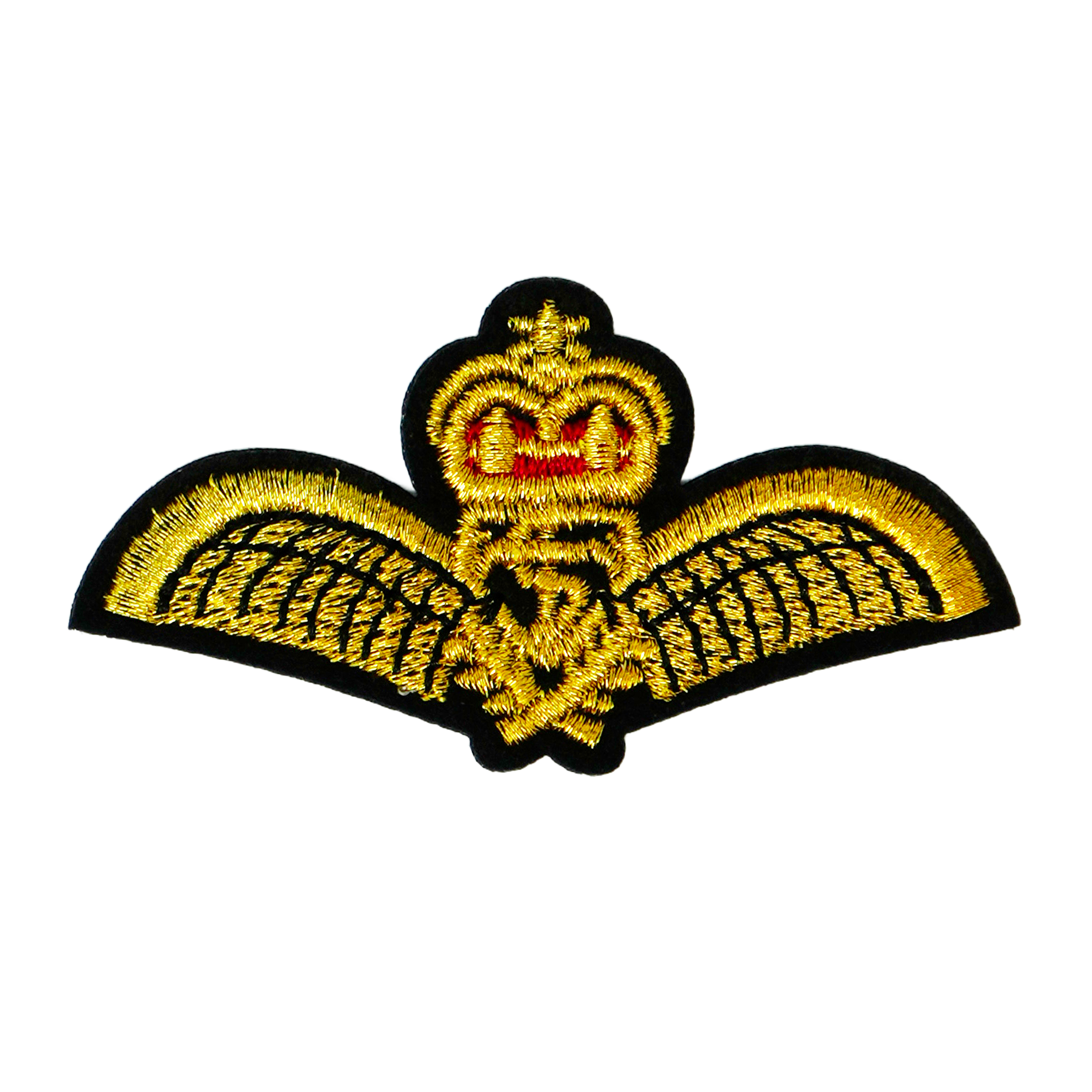 Gold Crown With Wings Military Naval Iron On Patch (7.5 x 4cm) Main image