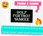GFY Gold Foxtrot Yankie Funny Black Badge Iron On Patch (7.8 x 5cm)