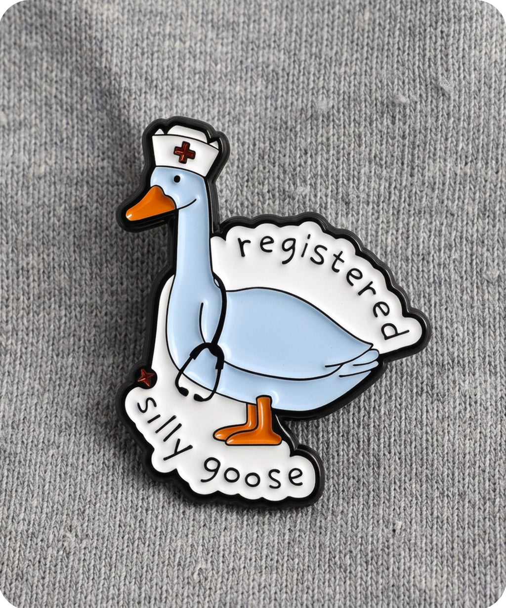 Registered Silly Goose Nurse Enamel Lapel Pin Badge