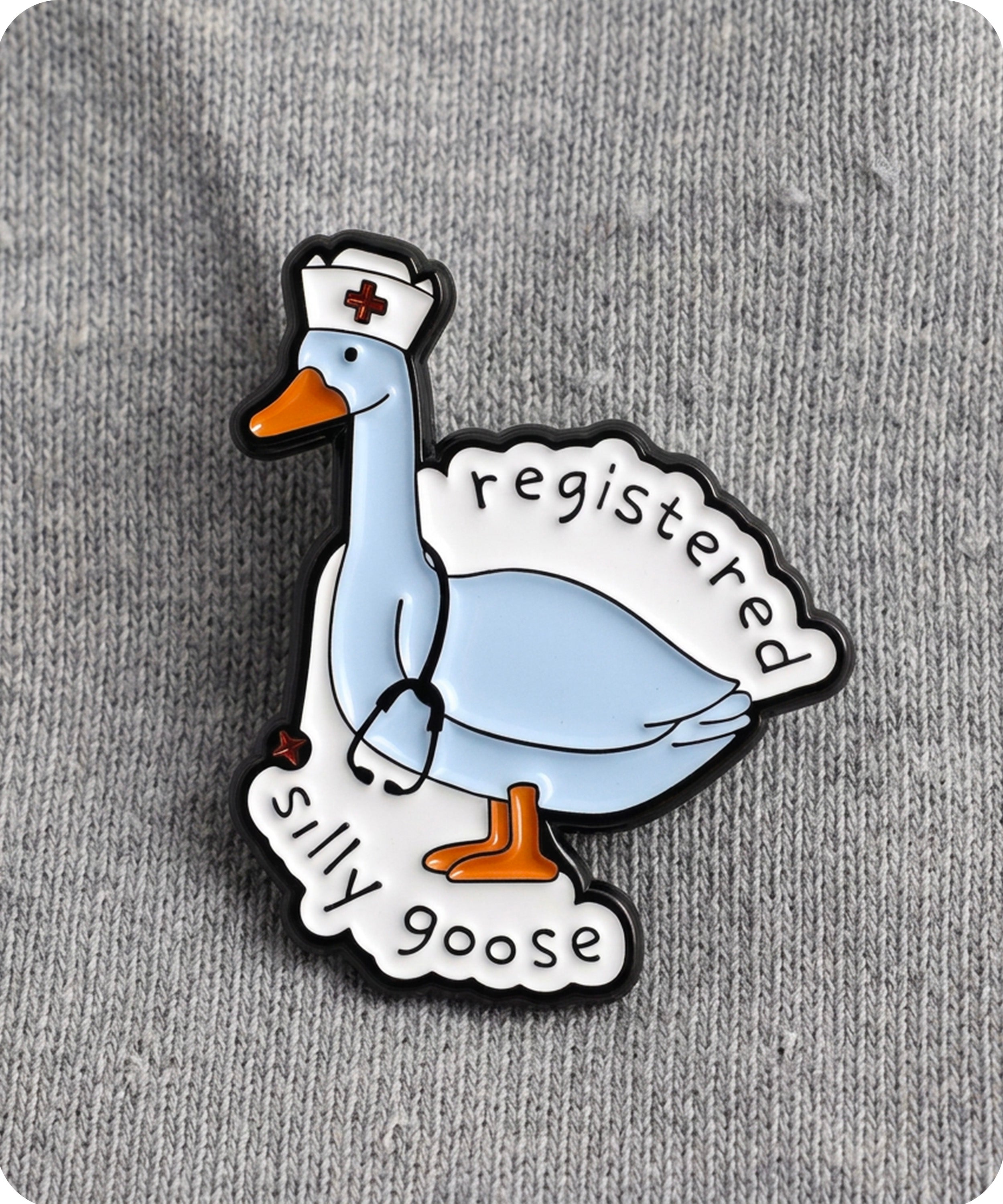 Registered Silly Goose Nurse Enamel Lapel Pin Badge