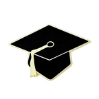 Graduation Hat Education Gold Pin Badge