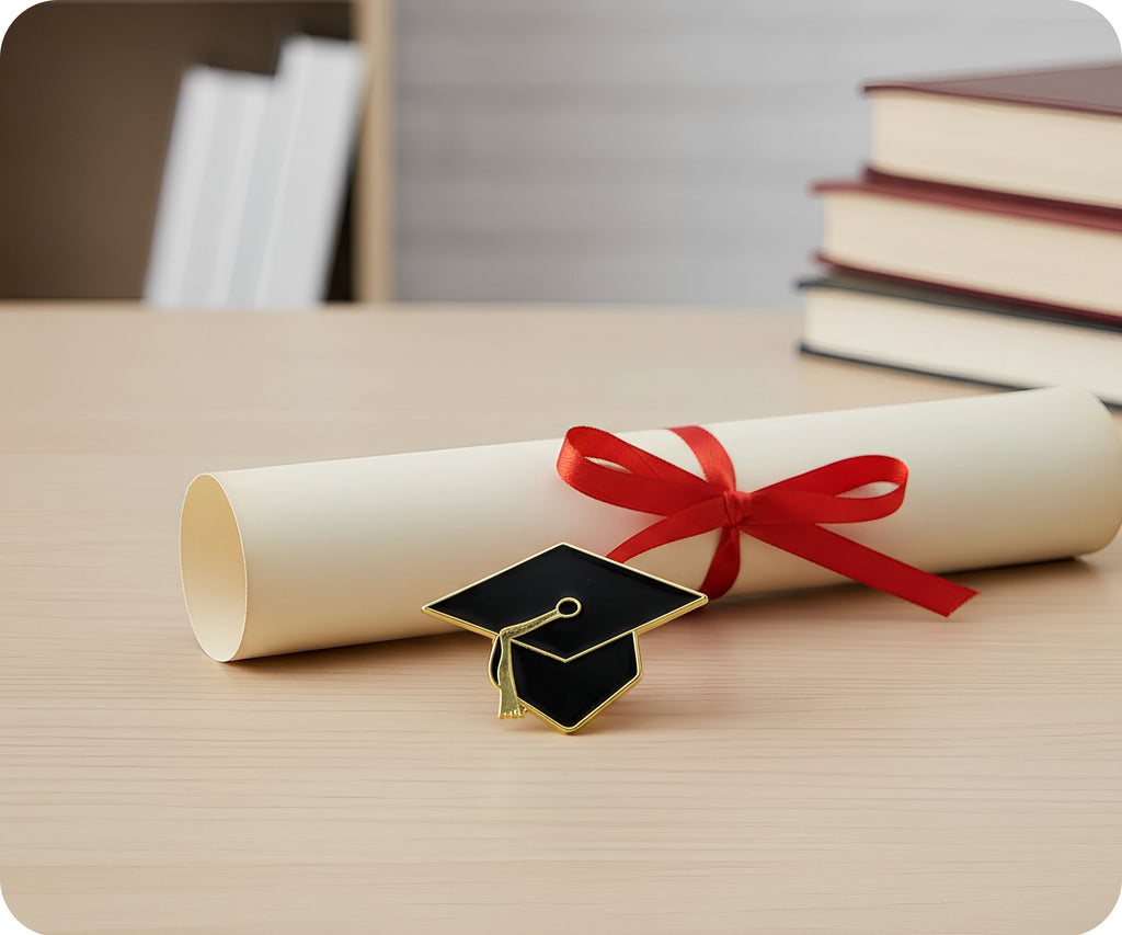 Graduation Hat Education Gold Pin Badge
