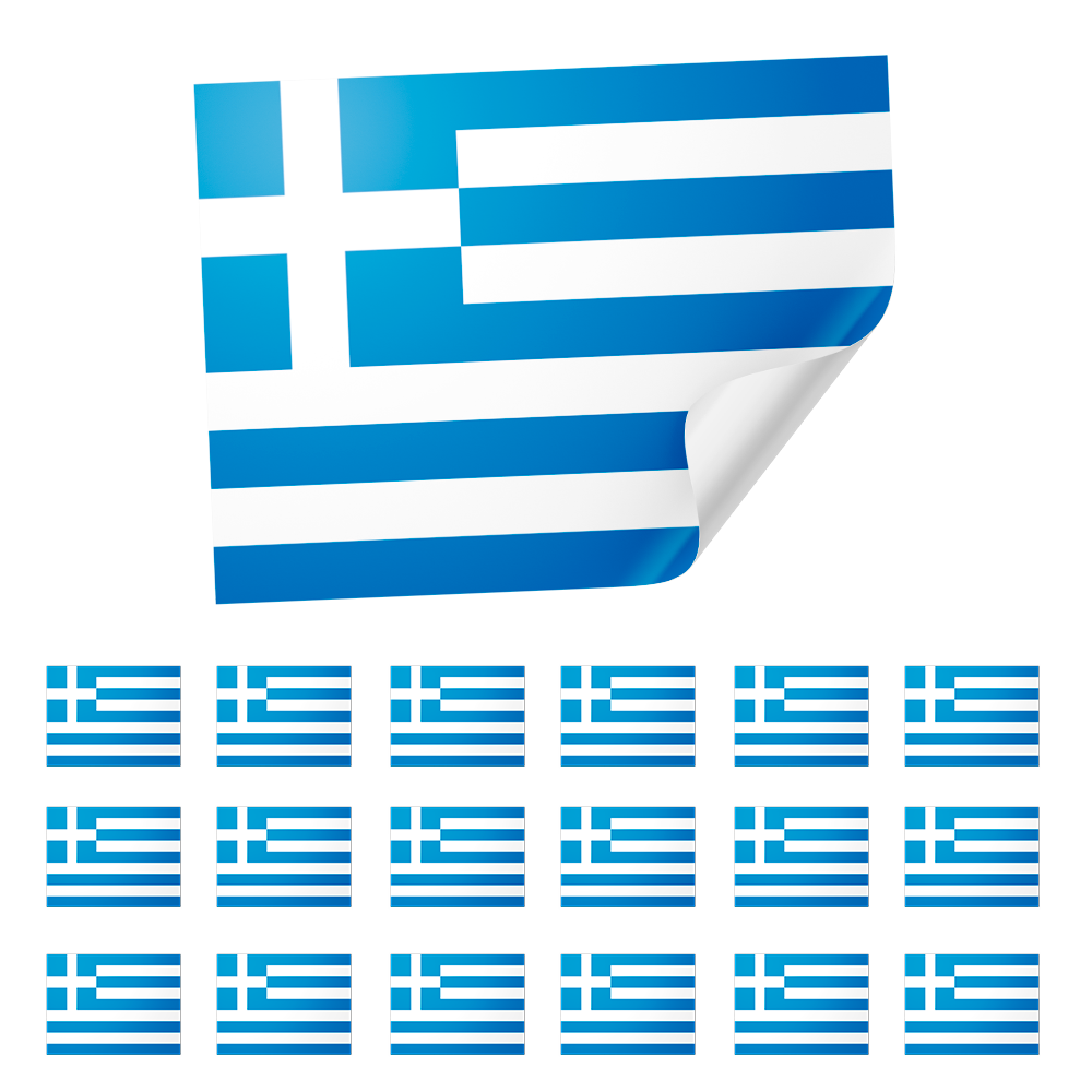 20 X Greece Flag Stickers