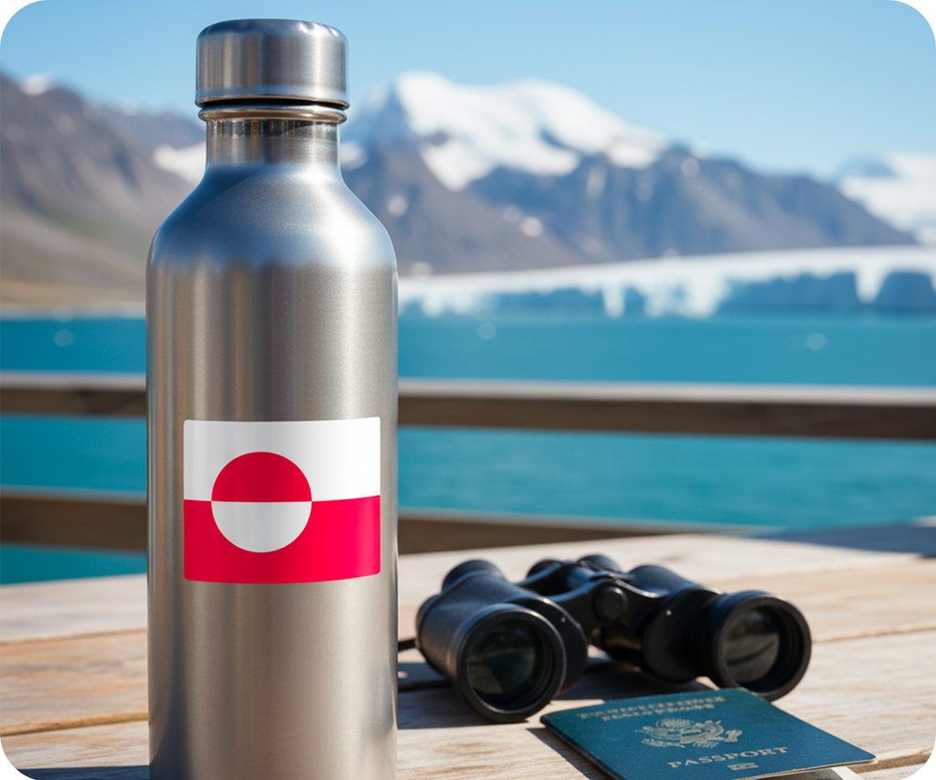 20 X Greenland of Denmark Flag Stickers