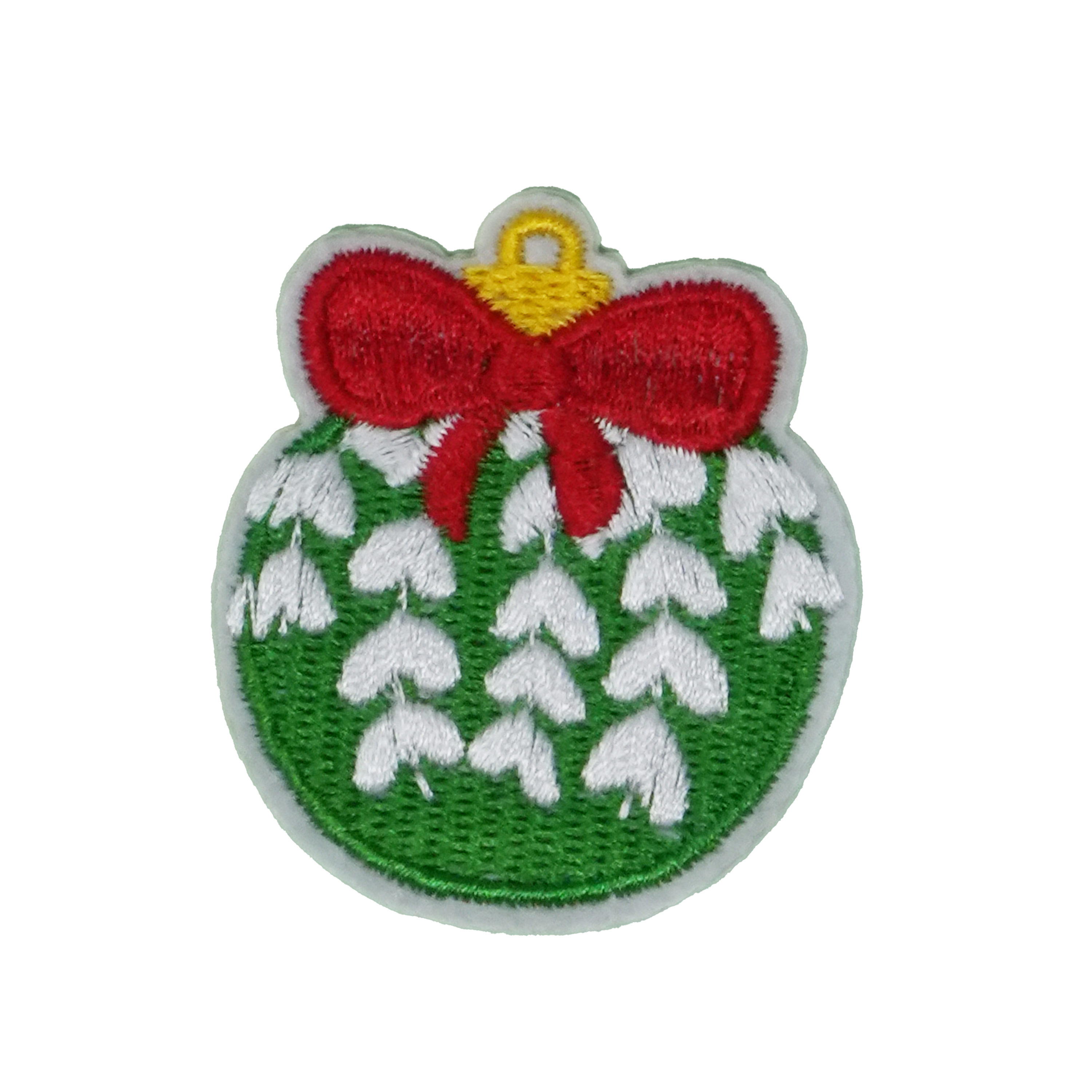 Green Bauble Christmas Decoration Patch Iron On (4.5 x 5cm) Main image