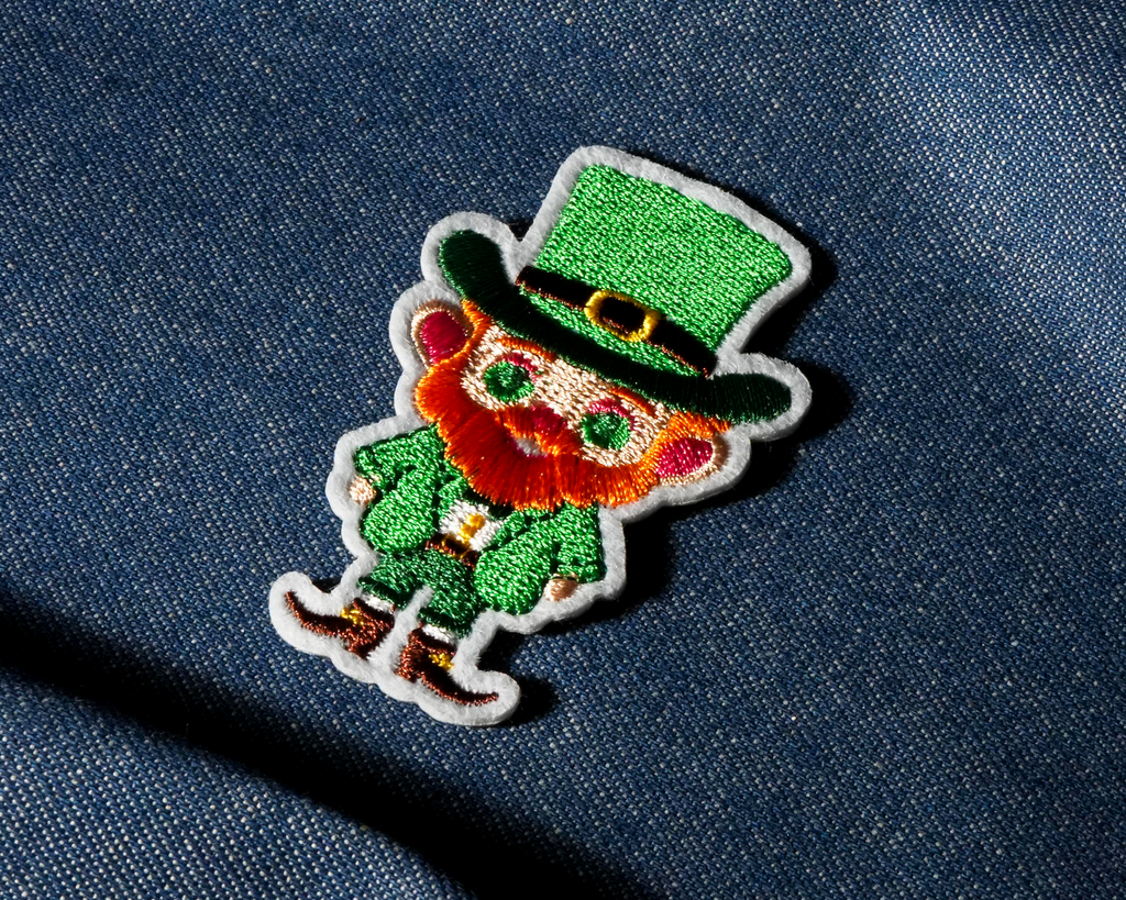 Parche termoadhesivo de Leprechaun irlandés (4 x 6 cm)