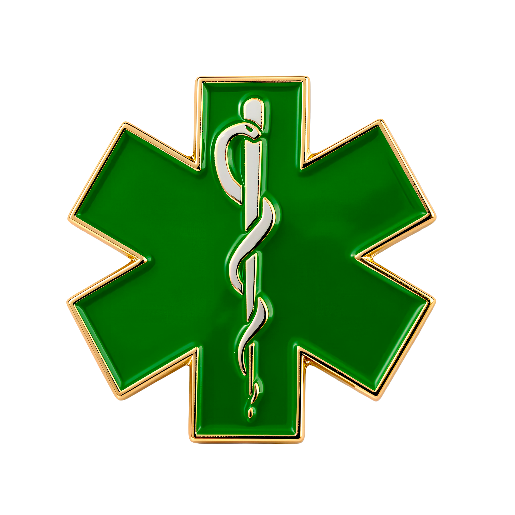 Insignia de pin con estrella de ambulancia médica verde Imagen principal del producto