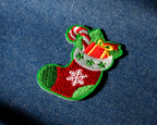 Calcetín Navideño Parche Termoadhesivo (5,5 x 3,5 cm)