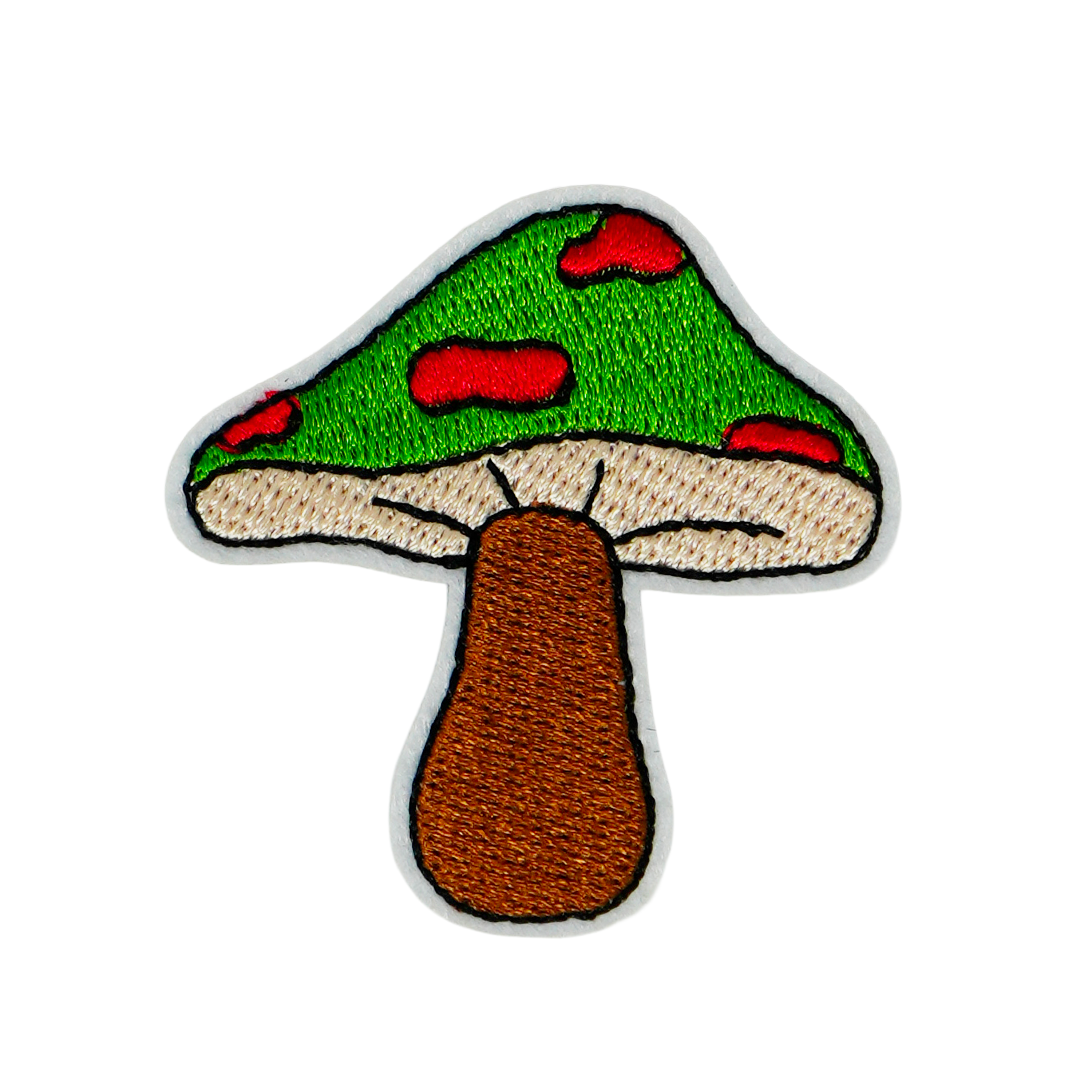 Red & Green Mushroom Toadstool Shroom Iron On Patch (5 x 5cm) Main image
