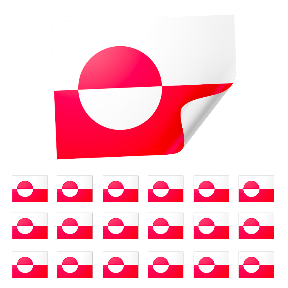 20 X Greenland of Denmark Flag Stickers