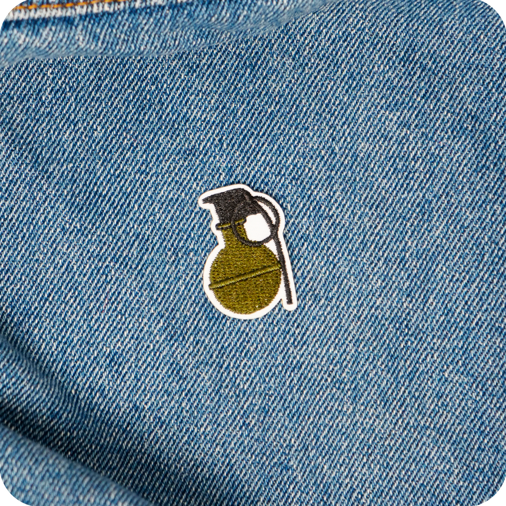 M67 Green Army Grenade Iron On Patch (3.5 x 2.5cm)