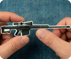 Barrett M82 Rifle .50 Caliber Iron On Patch (14 x 2.8cm)
