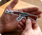 Kalashnikov AK47 Assault Rifle Gun Iron On Patch (9 x 2.8cm)