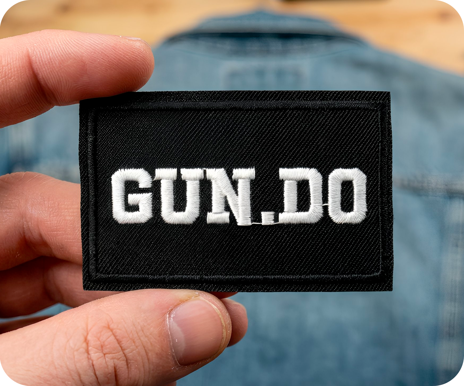 Gun Do. Black Iron On Patch (7.8 x 5cm) Secondary image