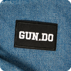 Gun Do. Black Iron On Patch (7.8 x 5cm)