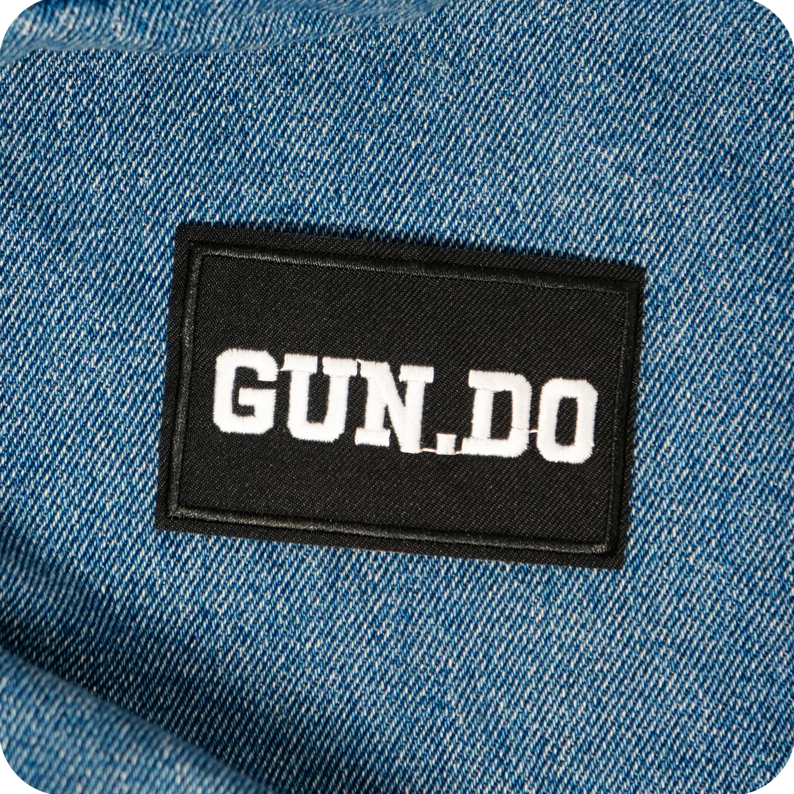 Gun Do. Black Iron On Patch (7.8 x 5cm)