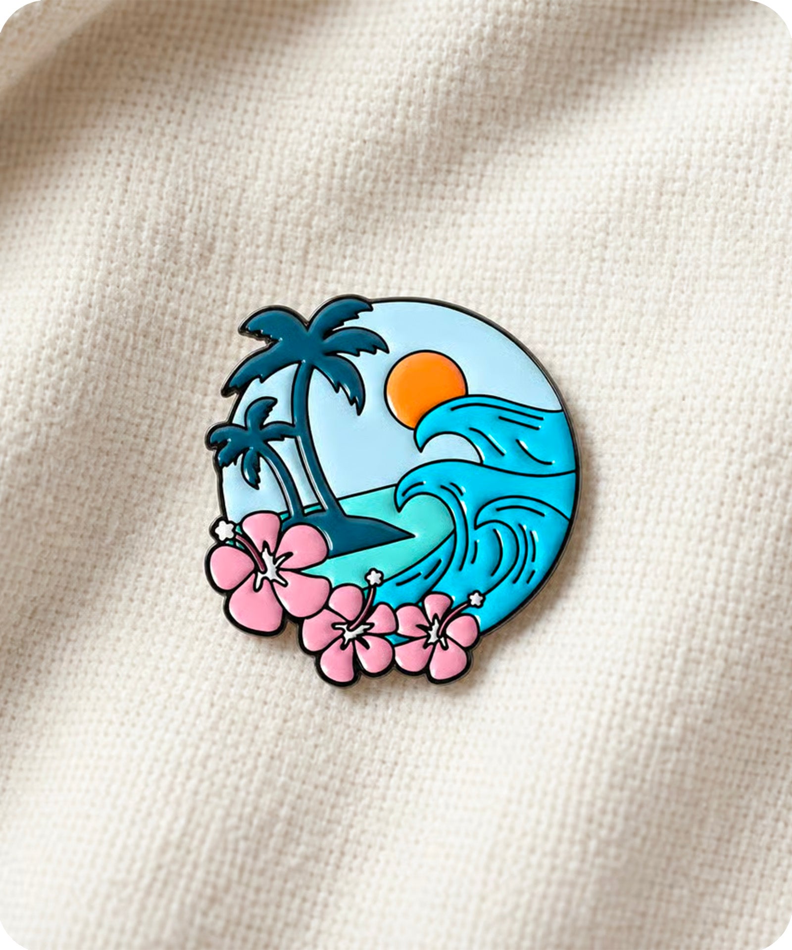 Tropical Beach Enamel Pin Badge