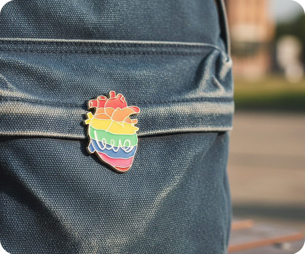 LGBTQI+ Rainbow Pride Love Heart Badge