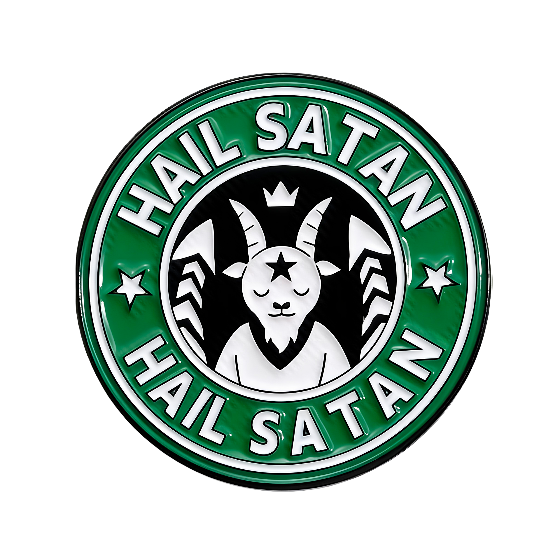 Hail Satan Coffee Devil Pin Badge
