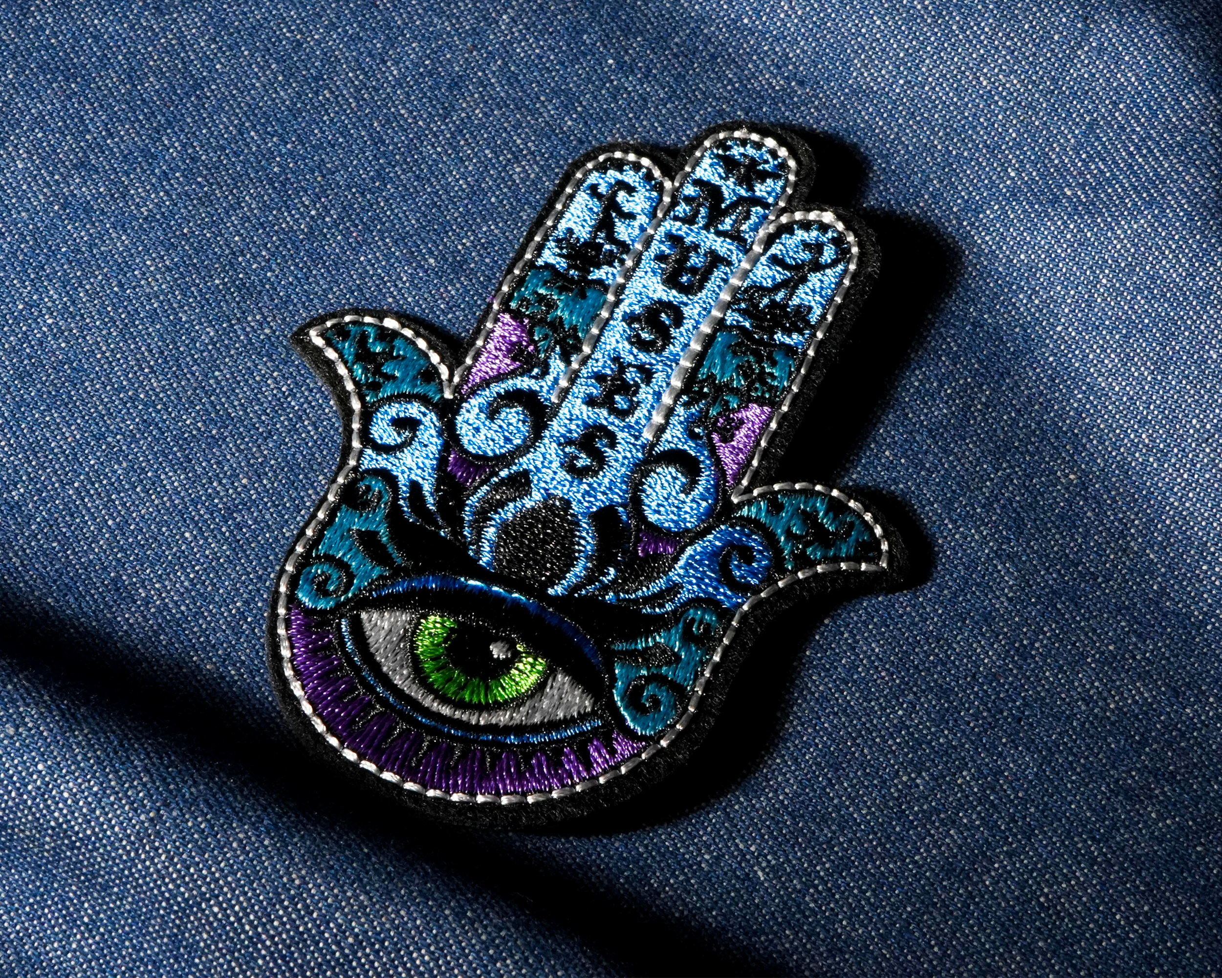 The Hamsa Hand Fatima Patch Iron On (9 x 7cm) Secondary image