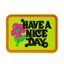 Have A Nice DayLime Green & Gold Patch Iron On (9 x 7cm)