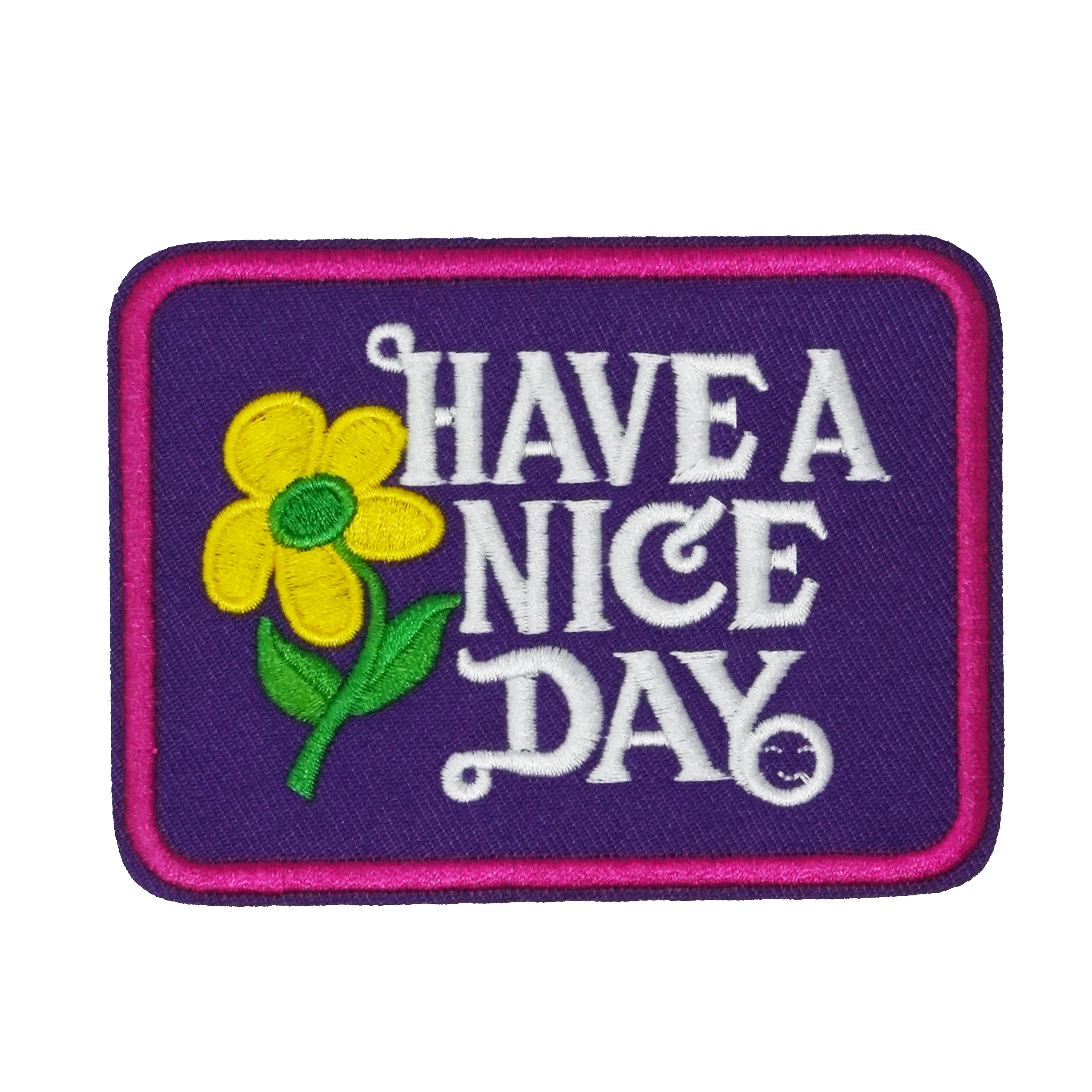 Have A Nice Day Purple & Pink Patch Iron On (9 x 7cm) Main image