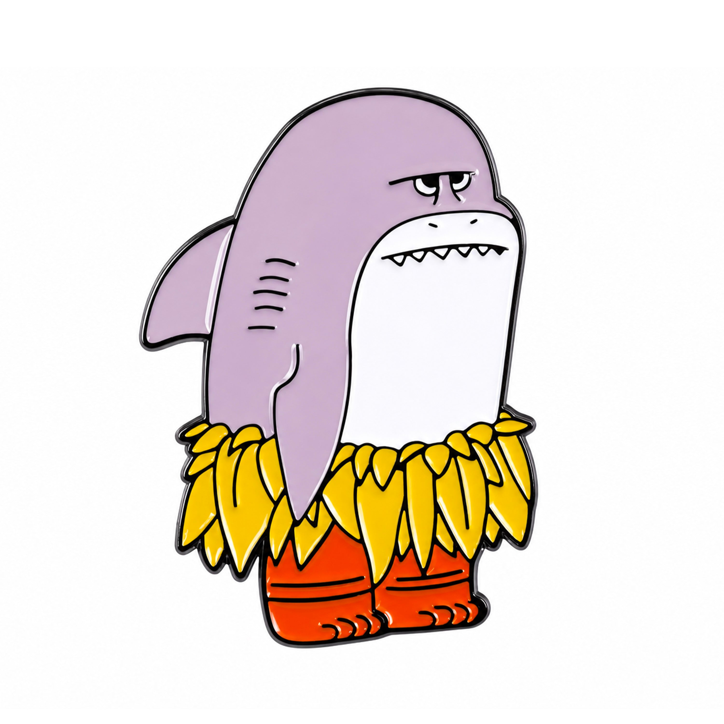 Funny Hawaiian Shark Enamel Pin Badge Main image