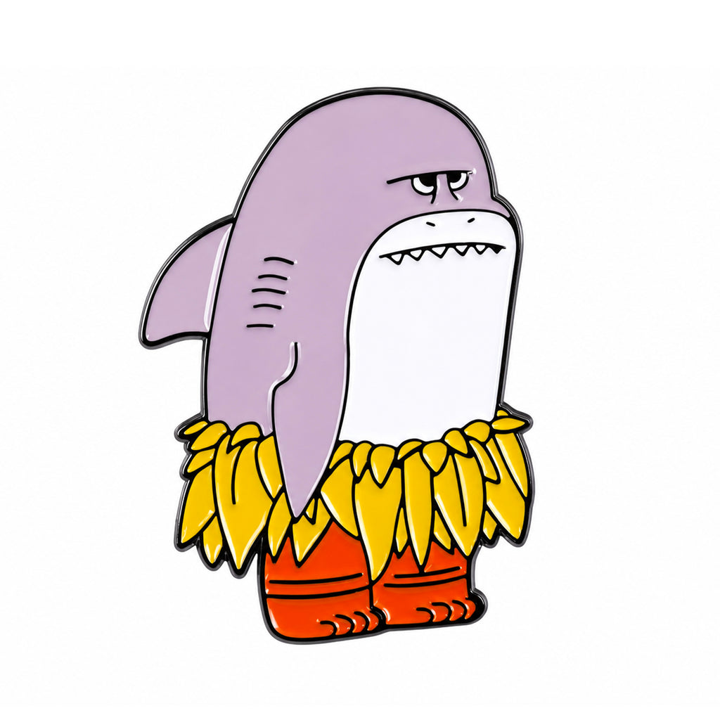 Funny Hawaiian Shark Enamel Pin Badge