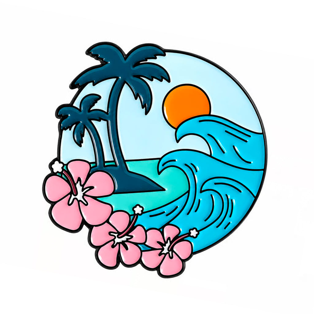 Tropical Beach Enamel Pin Badge