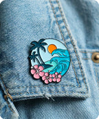 Tropical Beach Enamel Pin Badge