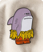 Funny Hawaiian Shark Enamel Pin Badge