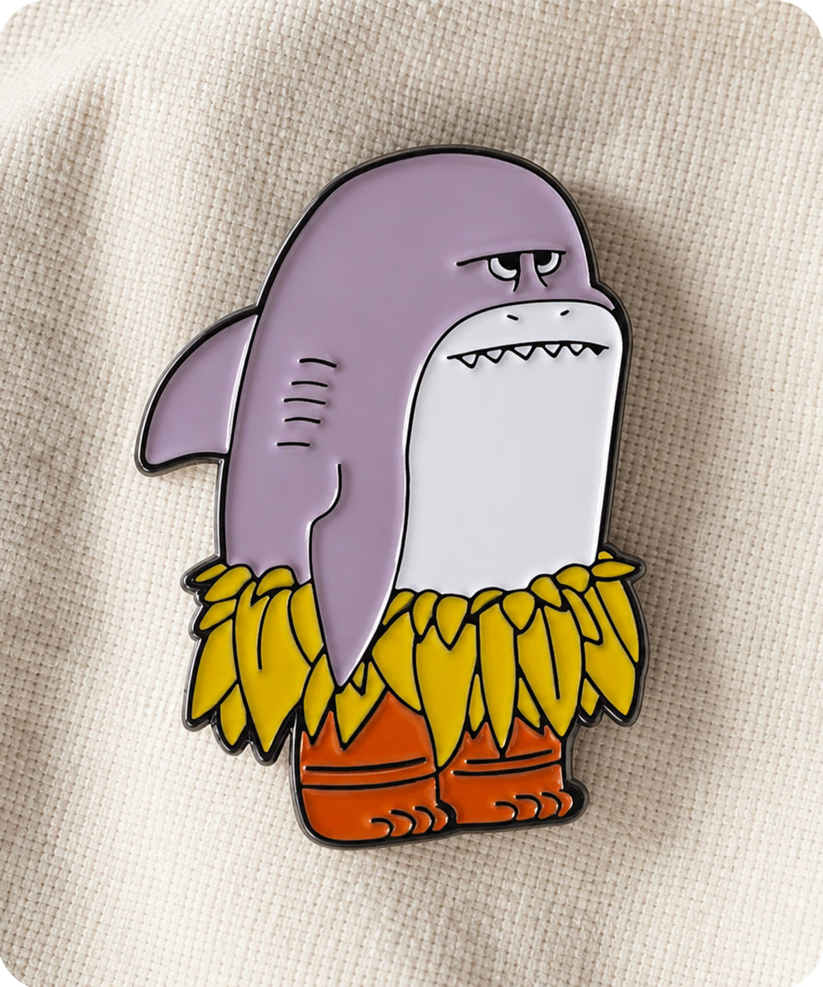 Funny Hawaiian Shark Enamel Pin Badge