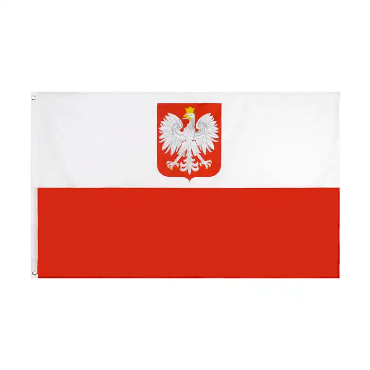 Bandera de Polonia con escudo naval de 3' x 5' Imagen secundaria del producto