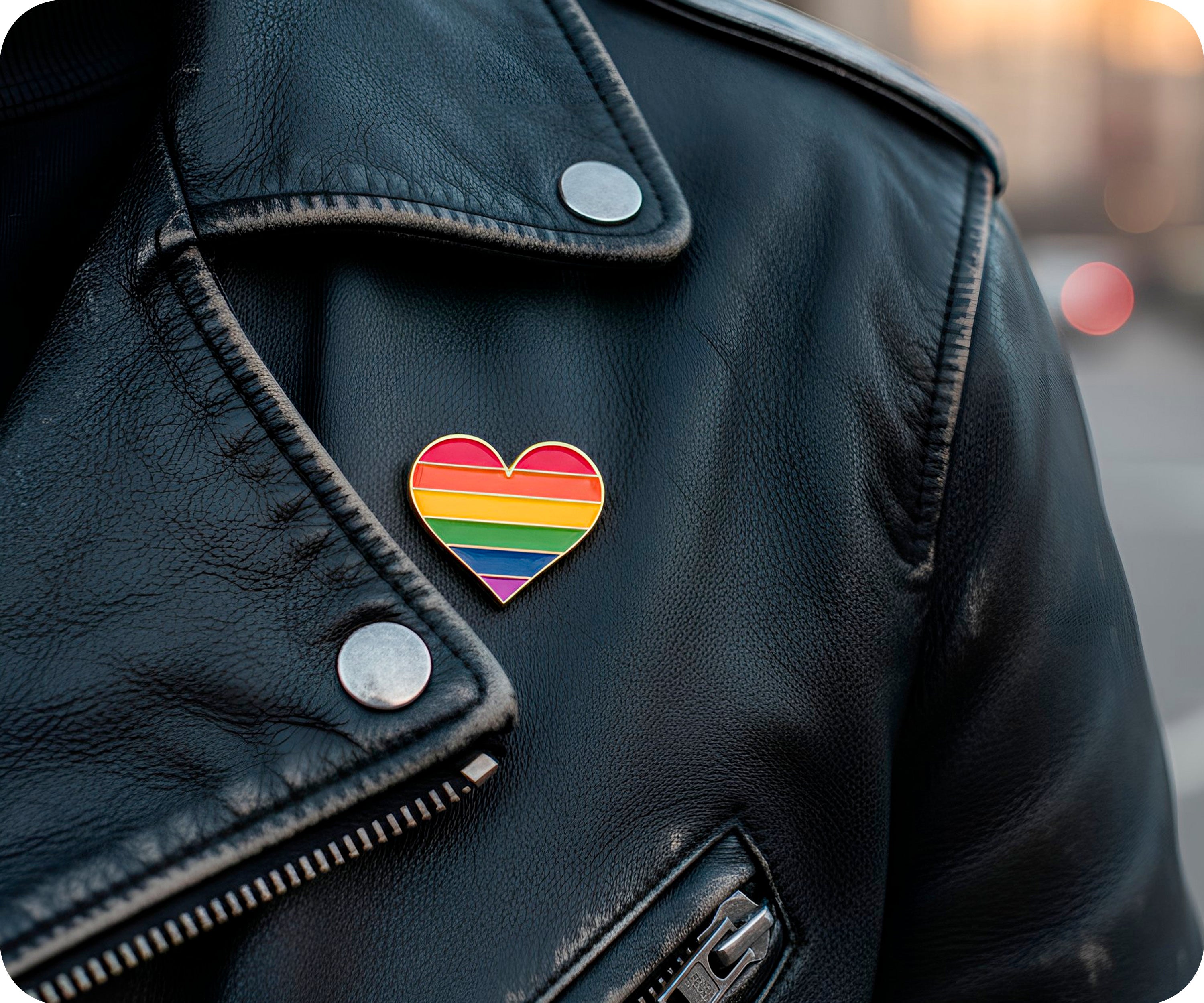 Pin con forma de corazón y arcoíris del orgullo Imagen secundaria del producto