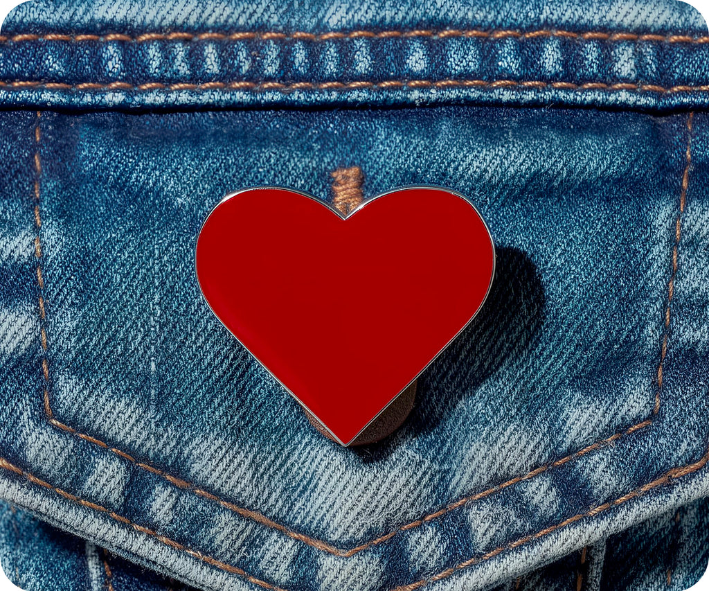 Red Love Heart Pin Badge