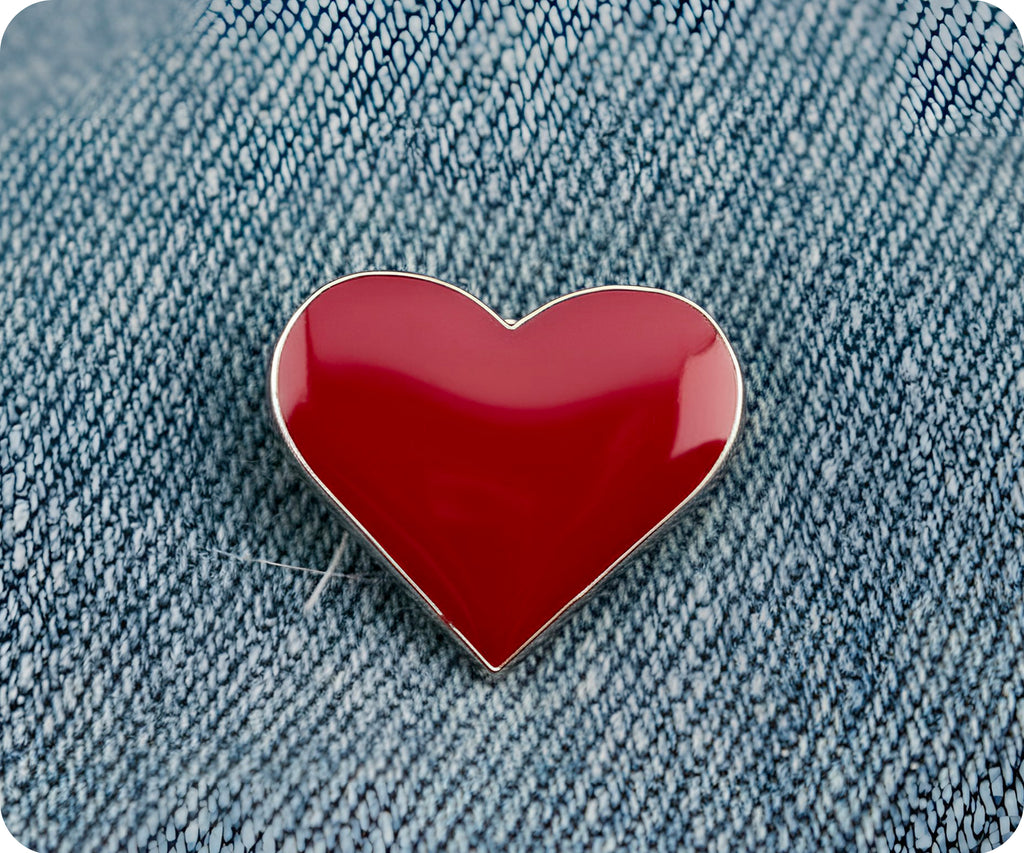 Red Love Heart Pin Badge