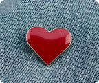 Red Love Heart Pin Badge