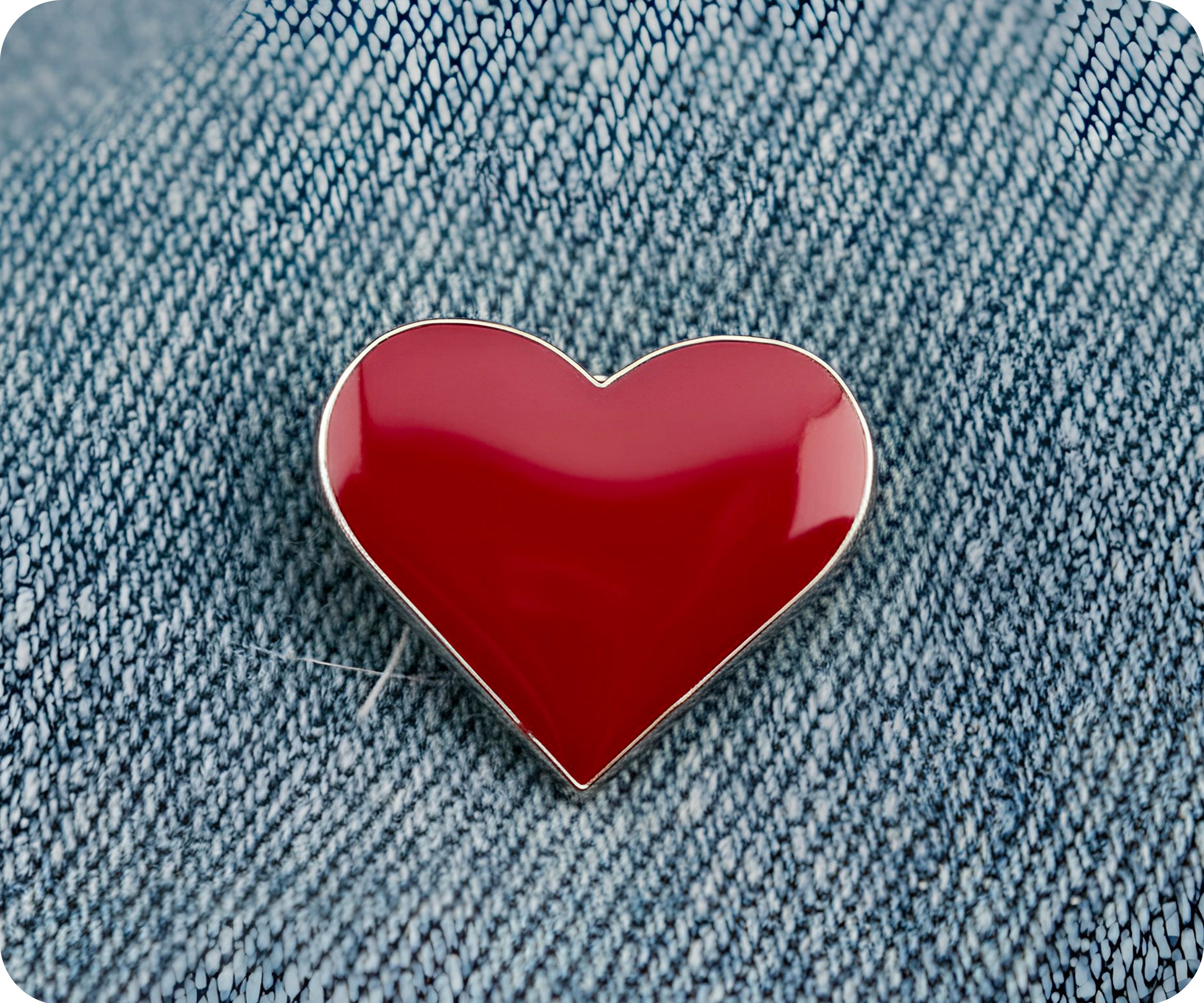 Red Love Heart Pin Badge
