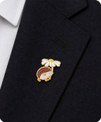 Cute Hedgehog with Daisy Flower Enamel Pin Badge